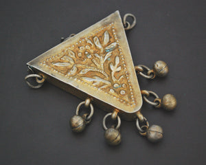 Gilded Egyptian Zar Amulet Pendant Box with Bells