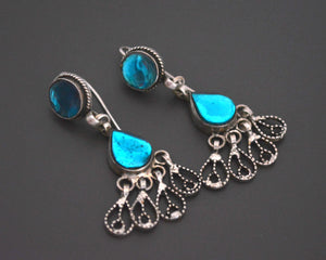 Rajasthani Earrings with Blue Glass