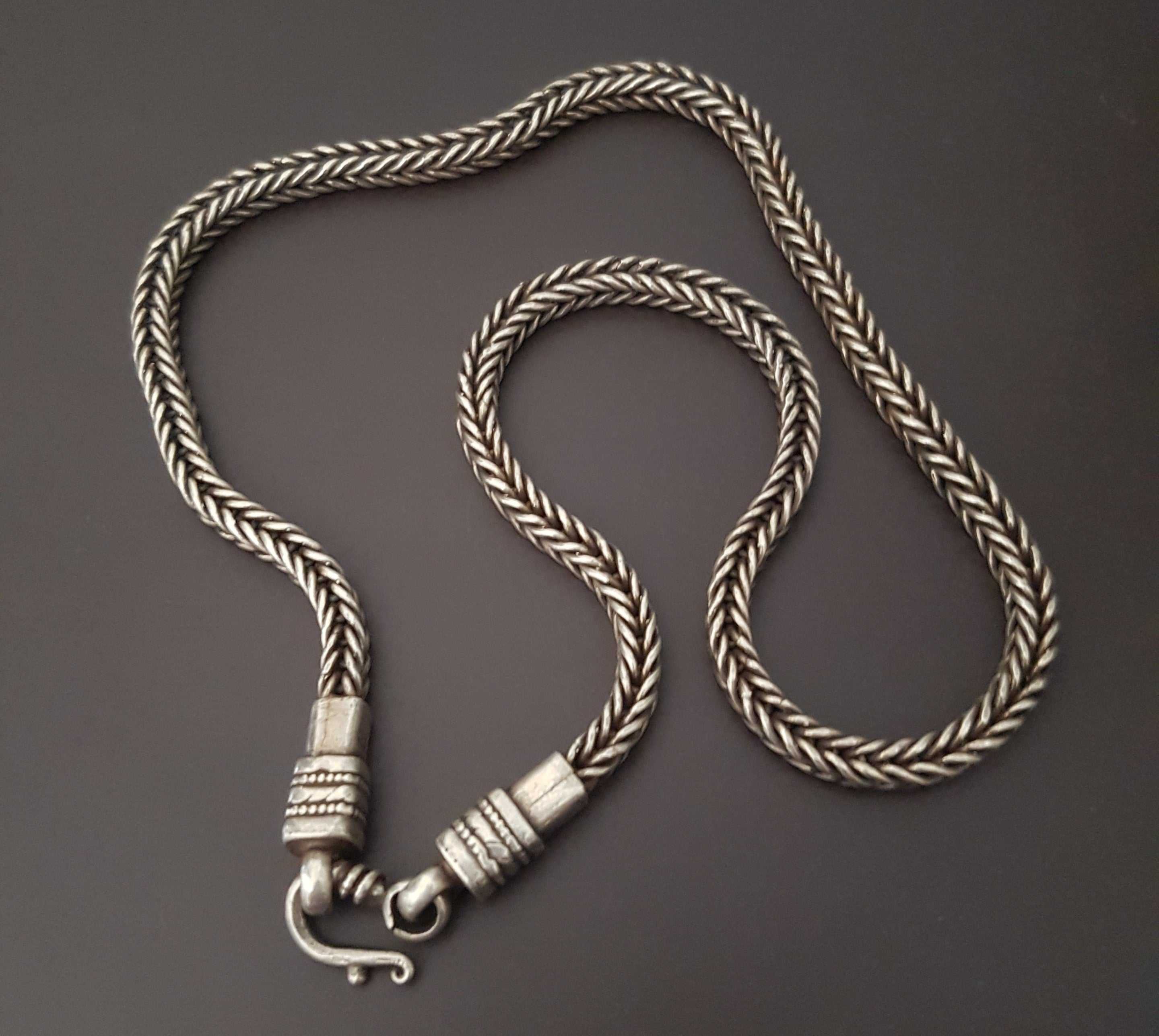 Heavy Bali Braided Snake Chain Necklace - Sterling Silver