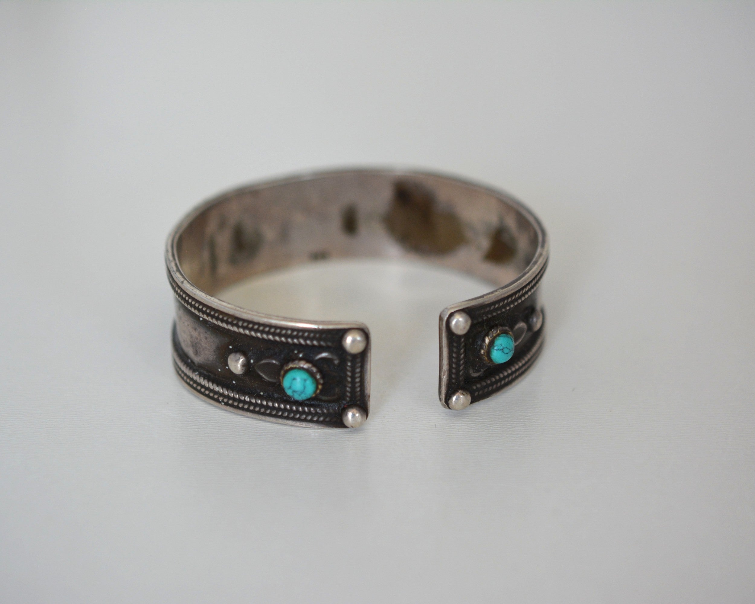 Nepali Mantra Turquoise Cuff Bracelet