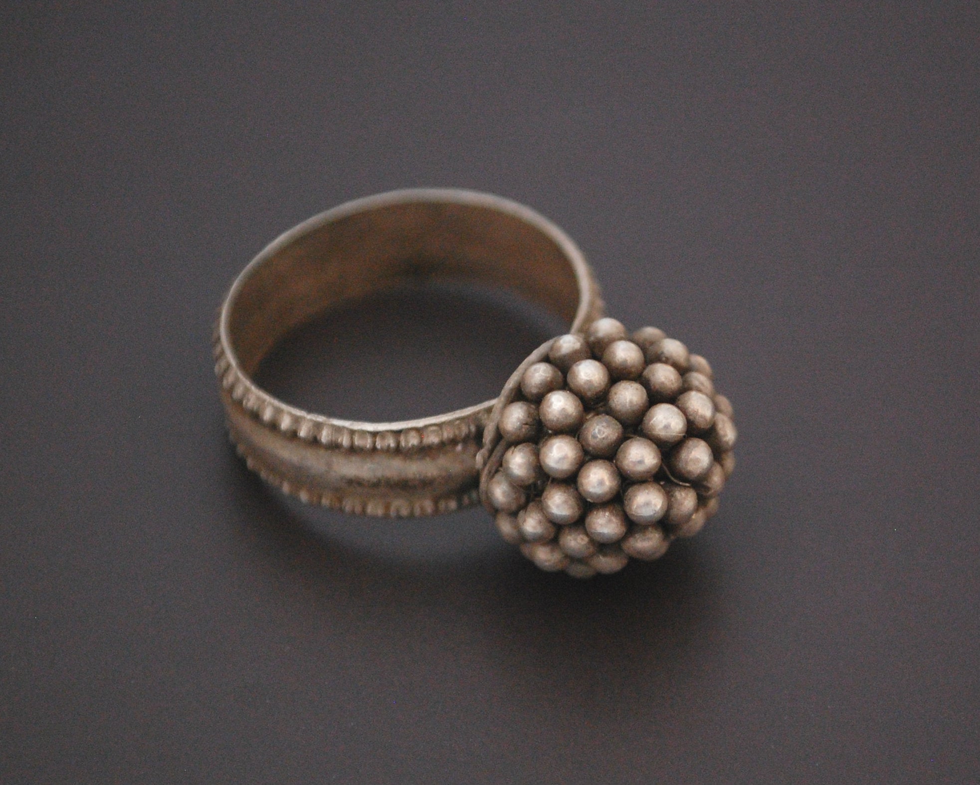 Tribal Rajasthani Silver Ring with Bells - Size 9