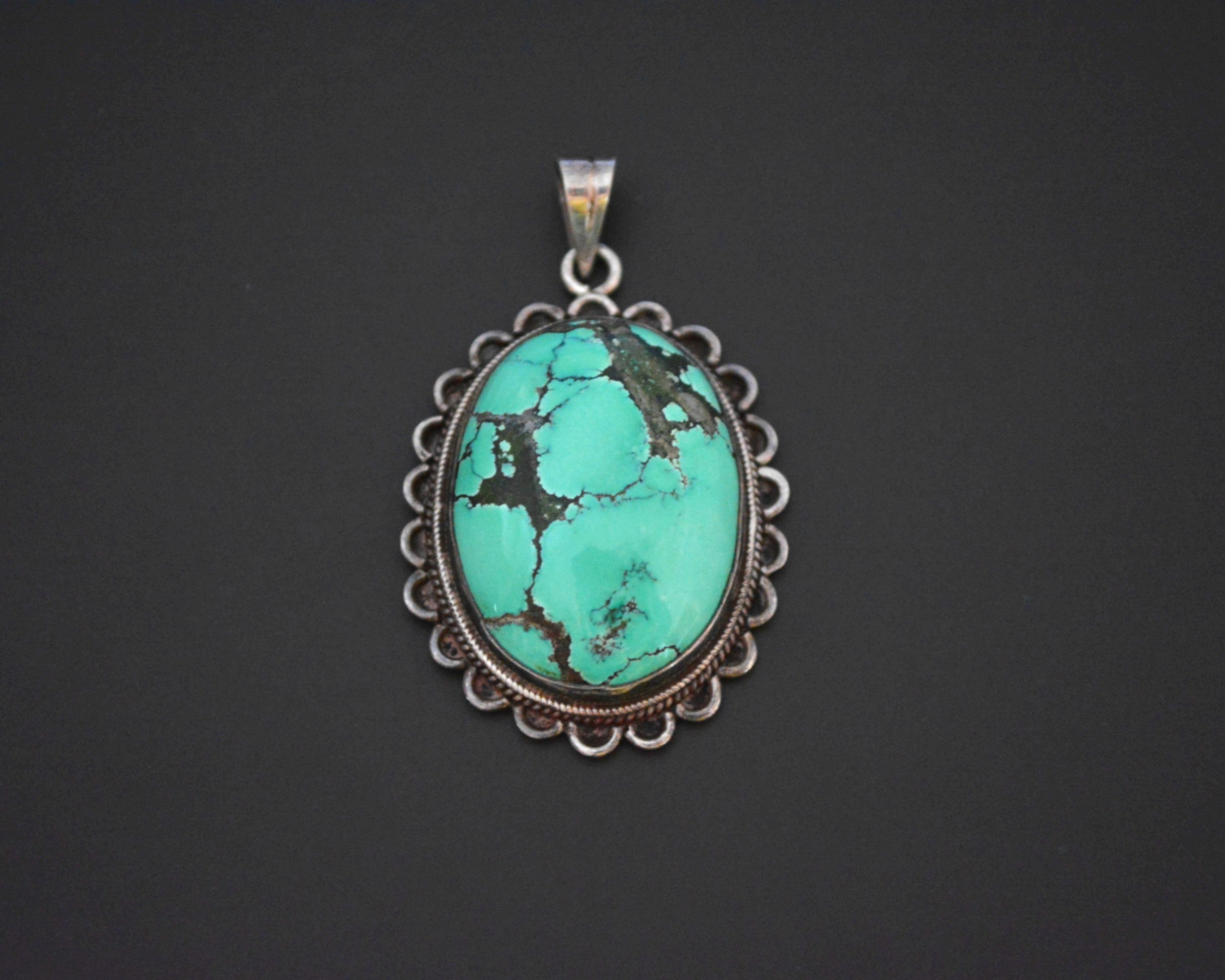 Large Turquoise Pendant from India