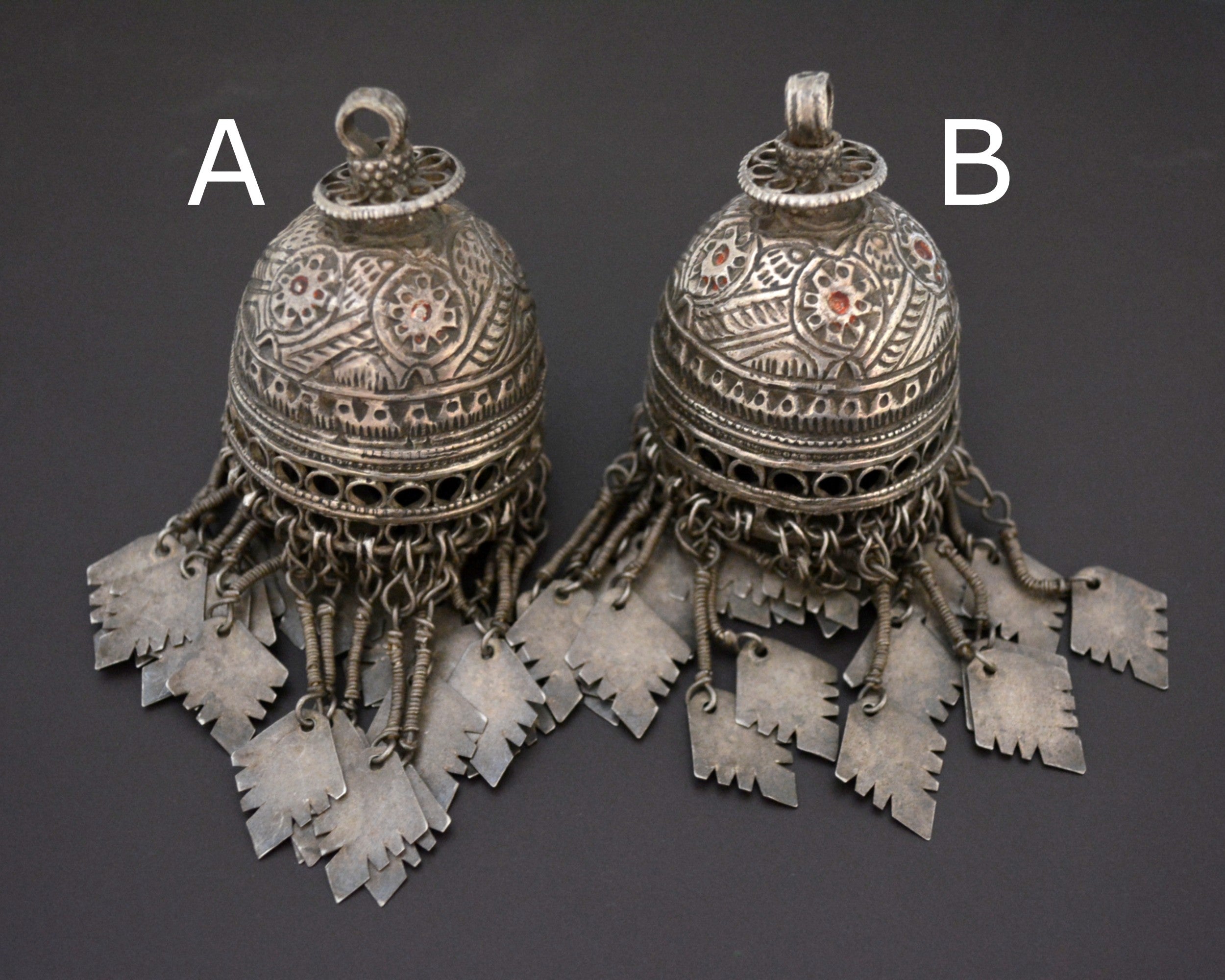Large Uzbek Enamel Tassel Pendant