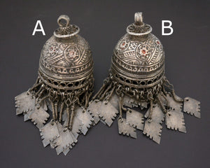 Large Uzbek Enamel Tassel Pendant