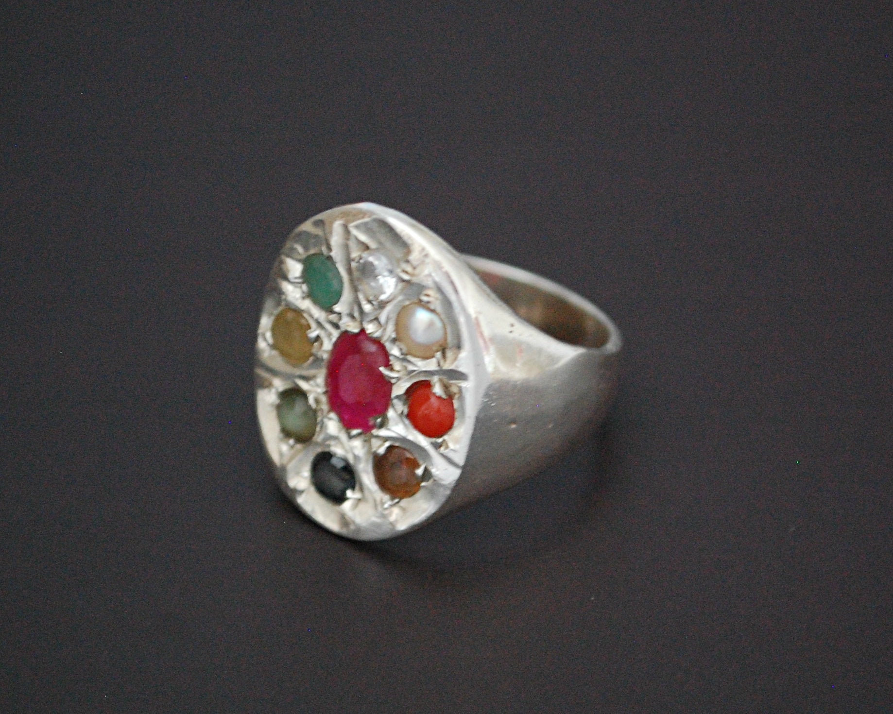 Navaratna Indian Astrology Ring - Size 7.75