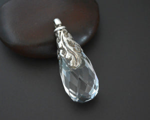 Himalayan Crystal Quartz Pendant with Repoussee Cap