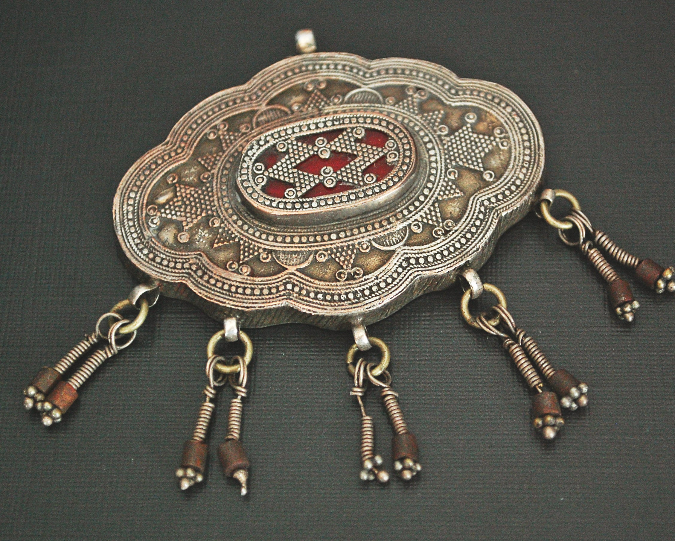 Kazakh Silver Pendant with Dangles