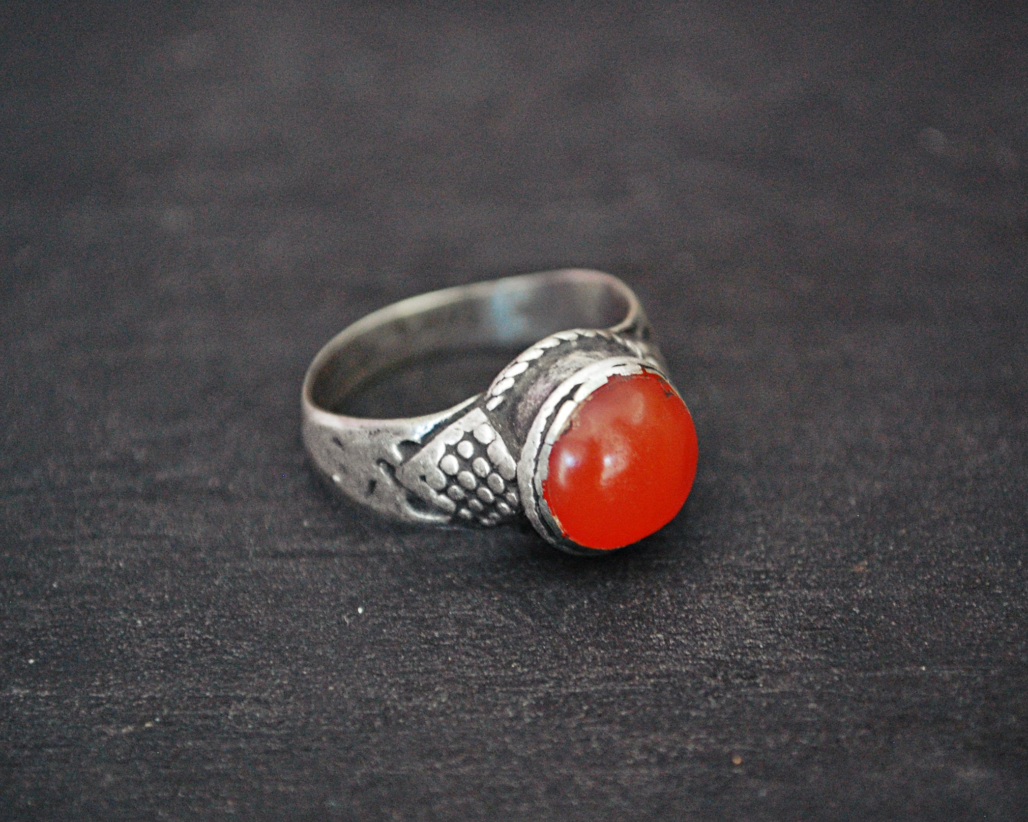 Antique Afghani Carnelian Ring - Size 7.5
