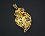 Gilded Portugese Filigree Heart of Viana Pendant