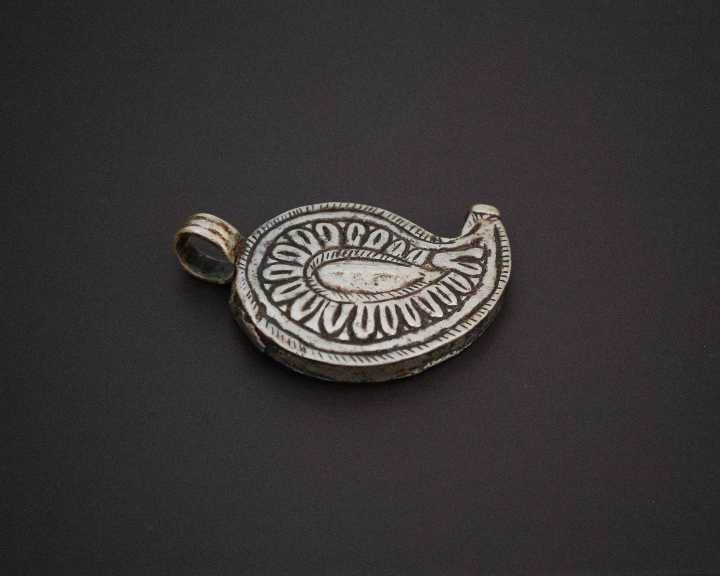 Indian Tribal Paisley Silver Pendant