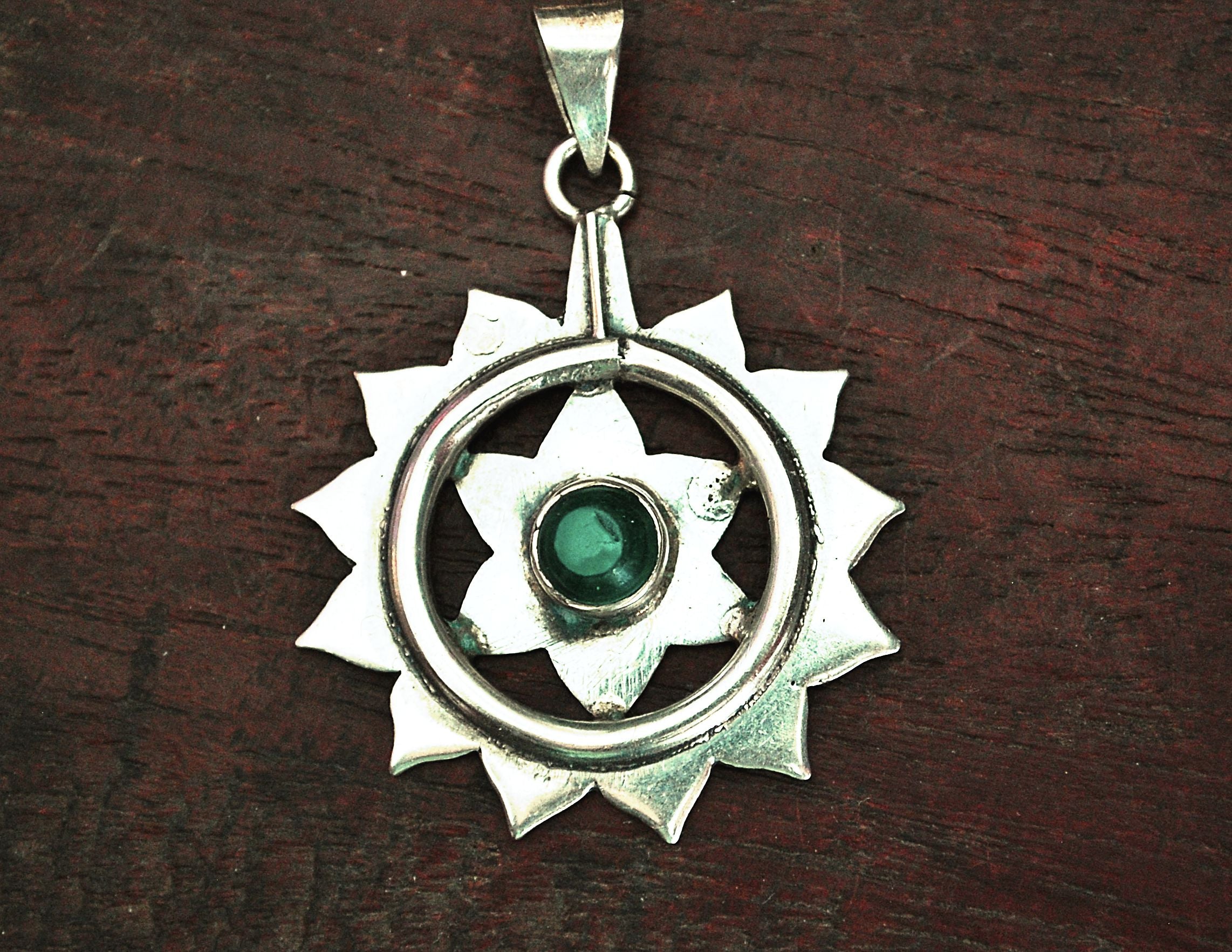 Sun and Star Malachite Pendant