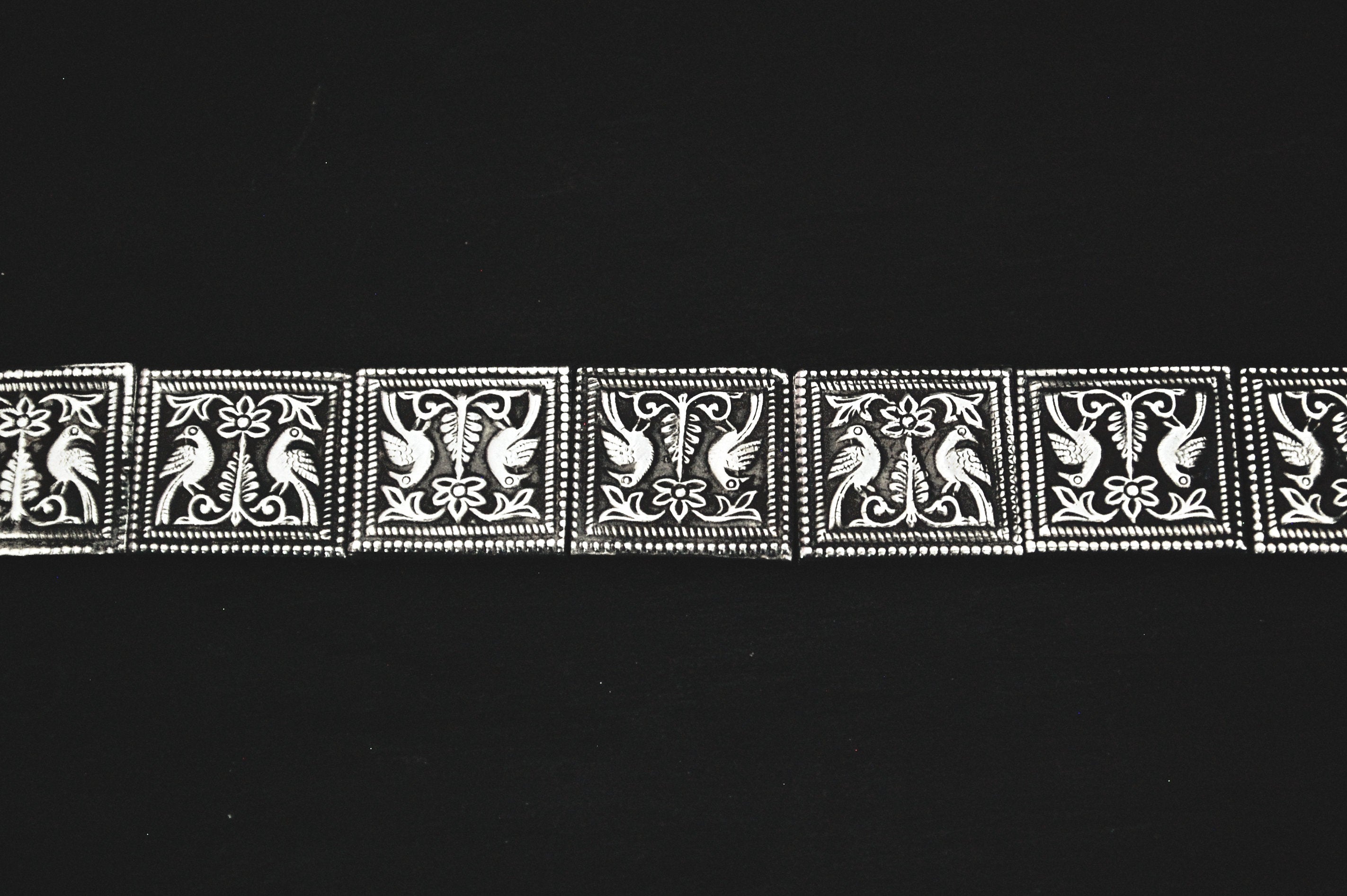 Rajasthani Silver Bracelet with Peacocks