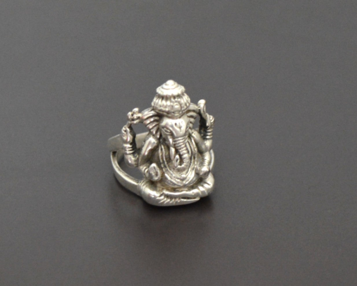 Ganesha Sterling Silver Ring - Size 9
