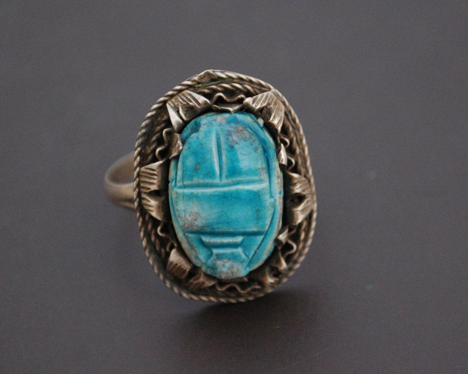 Scarab Ring from Egypt - Size 8.5