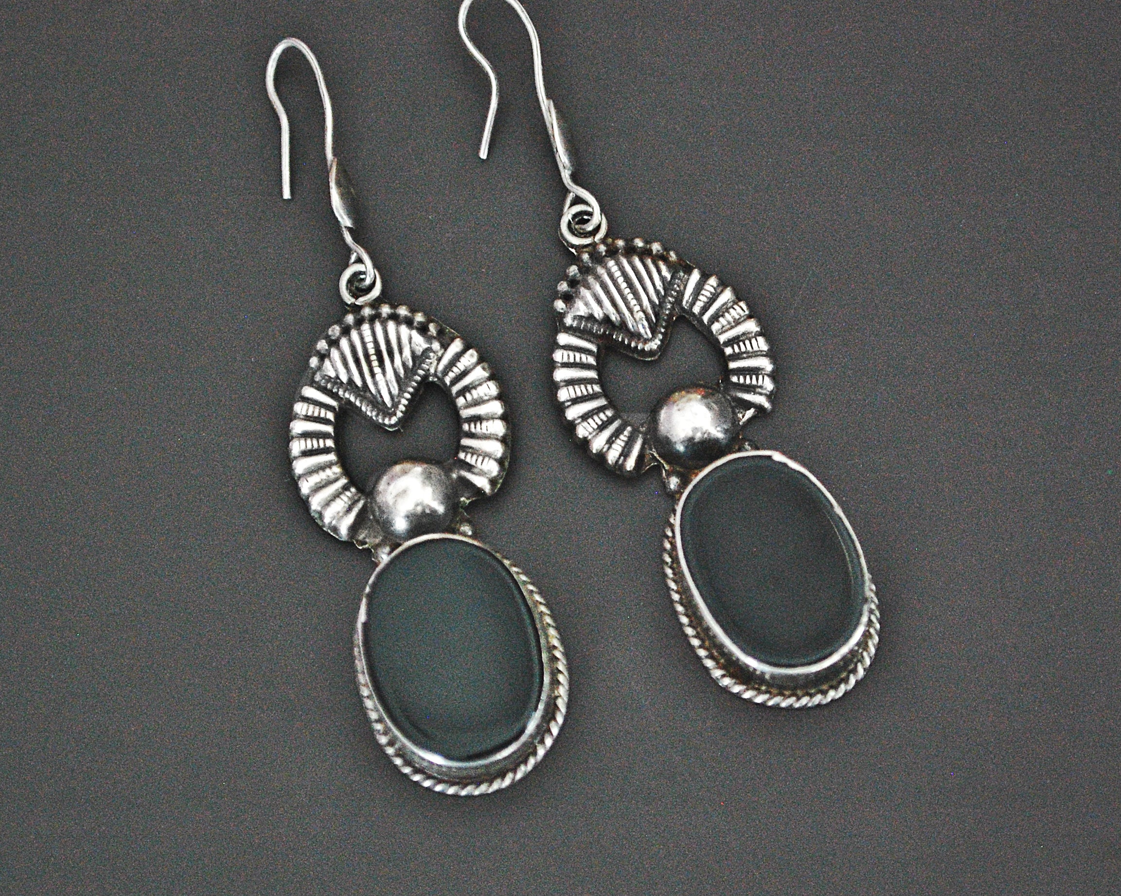 Ethnic Onyx Earrings from India