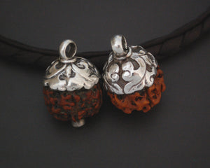 Rudraksha Bead Pendant with Silver Cap