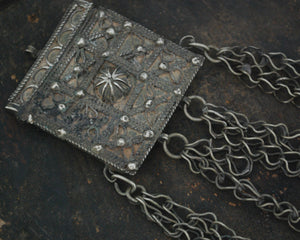 Old Moroccan Hirz Box Pendant with Coins