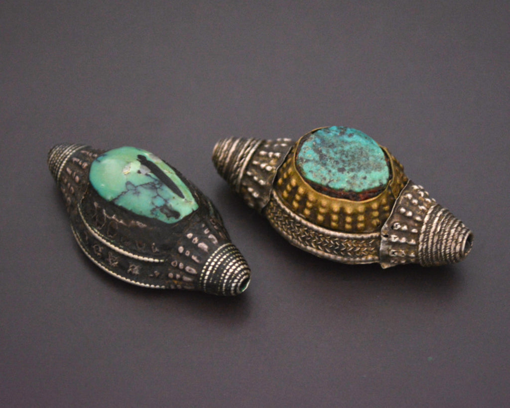 Old Tibetan Turquoise Hair Bead
