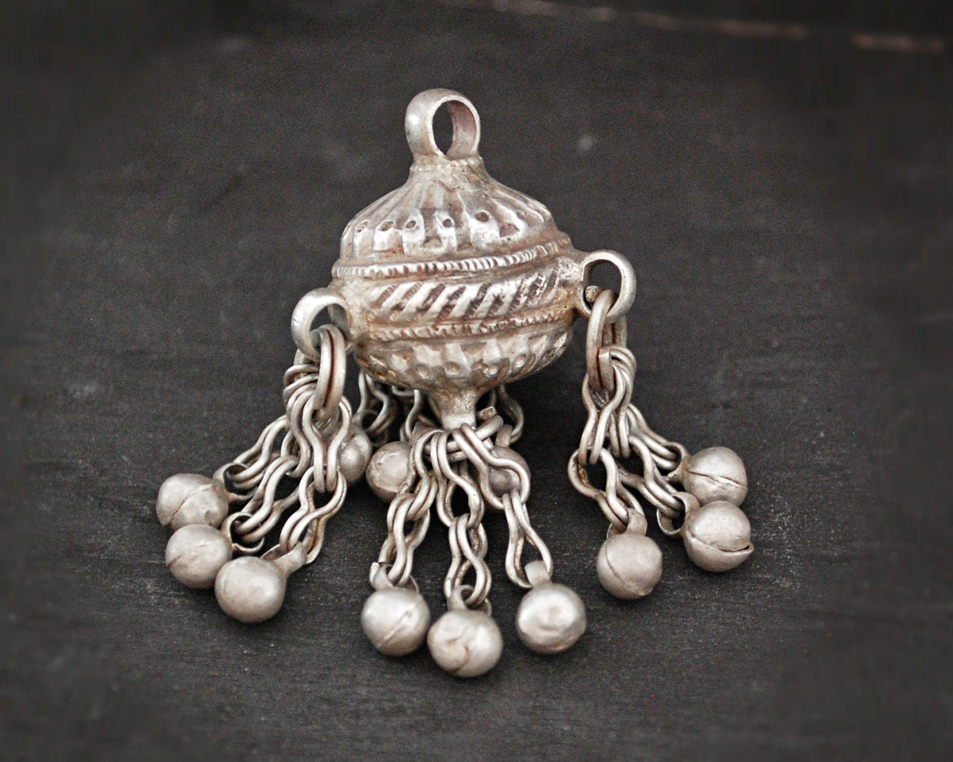 Rajasthani Silver Pendant with Bells
