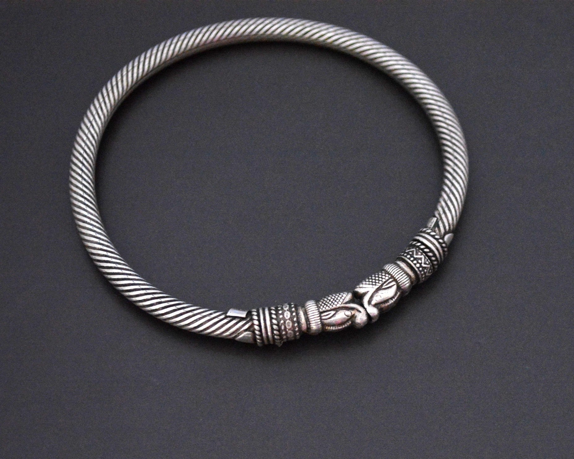 Indian Elephant Silver Bangle Bracelet