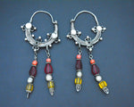 Reserved E. - Afghani Hoop Earrings with Bead Dangles