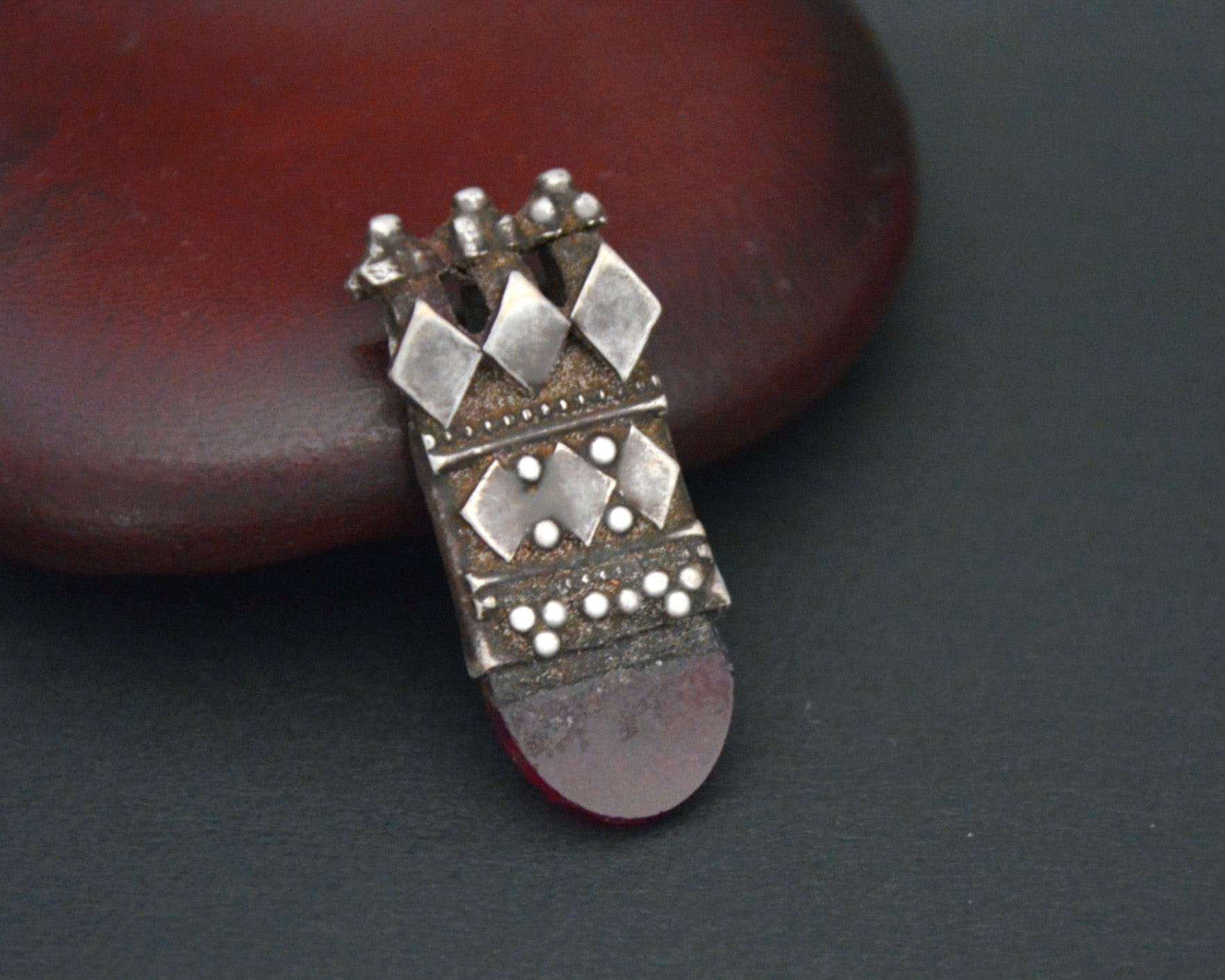 Old Yemeni Red Glass Pendant