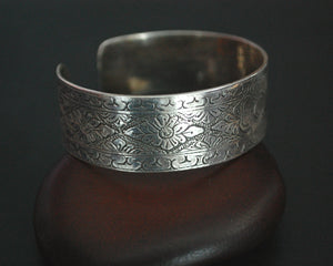 Nepali Lotus Engraved Cuff Bracelet
