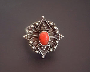 Ethnic Coral Ring - Size 8.5