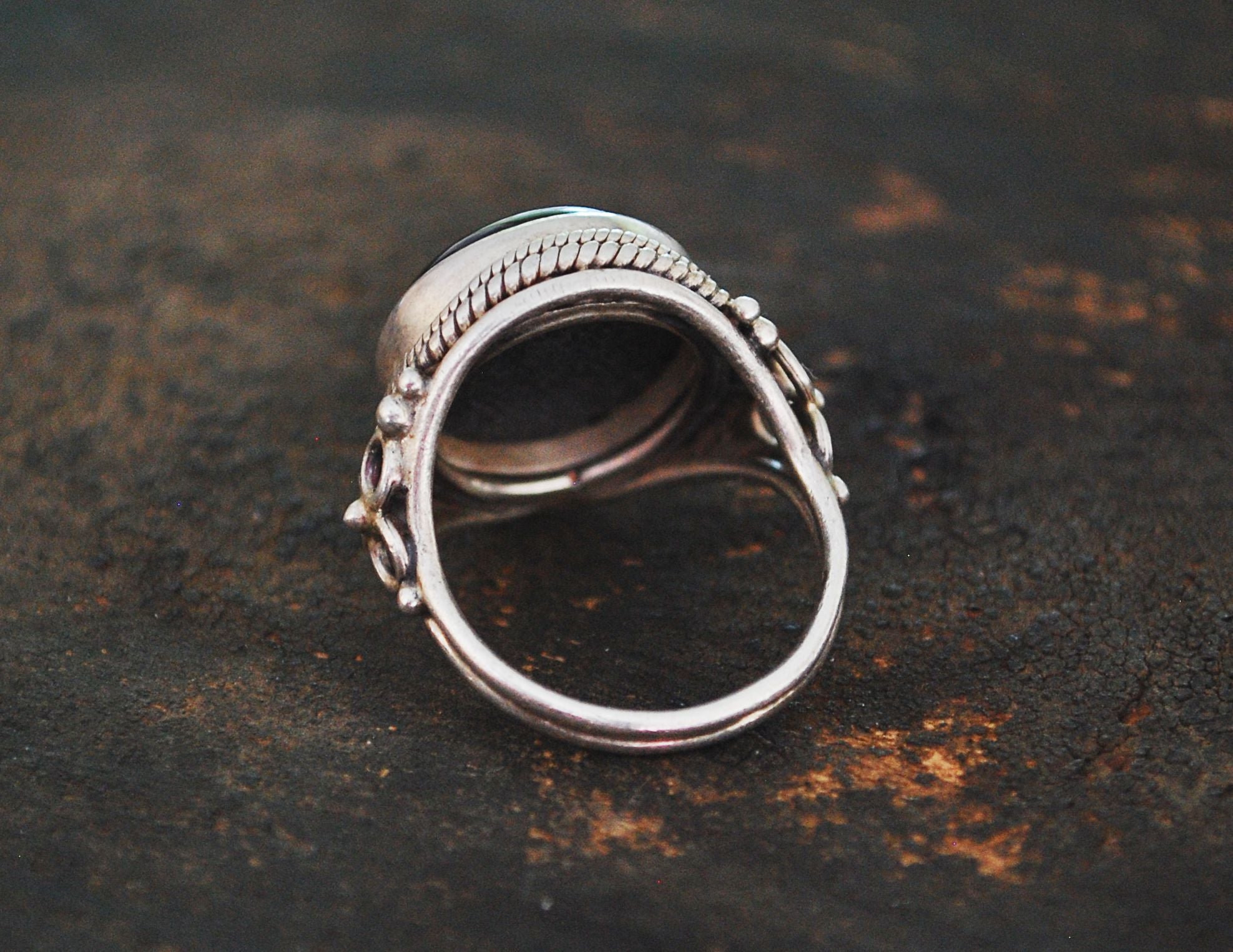 Ethnic Onyx Ring from India - Size 8.5