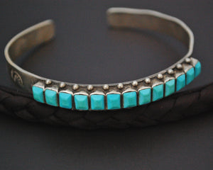 Signed Zuni Turquoise Cuff Bracelet - XSMALL - Signed Ernest and Vivnita Bewanika