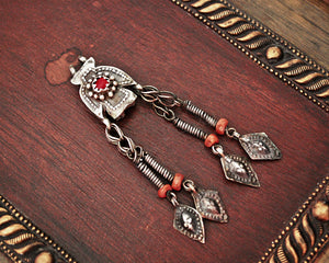 Uzbek Coral Pendant with Tassels