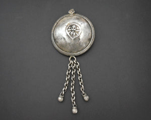 Rajasthani Silver Hindu Diety Pendant with Bells