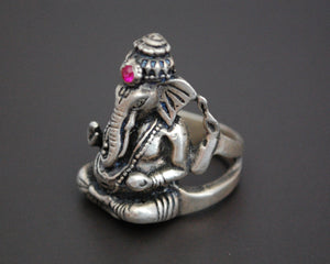Ganesha Sterling Silver Ring - Size 4.75 - Small