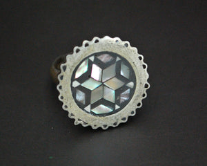 Mother of Pearl Inlay Ring from Egypt - Size 6