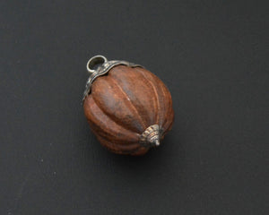 Nepali Wood and Silver Pendant
