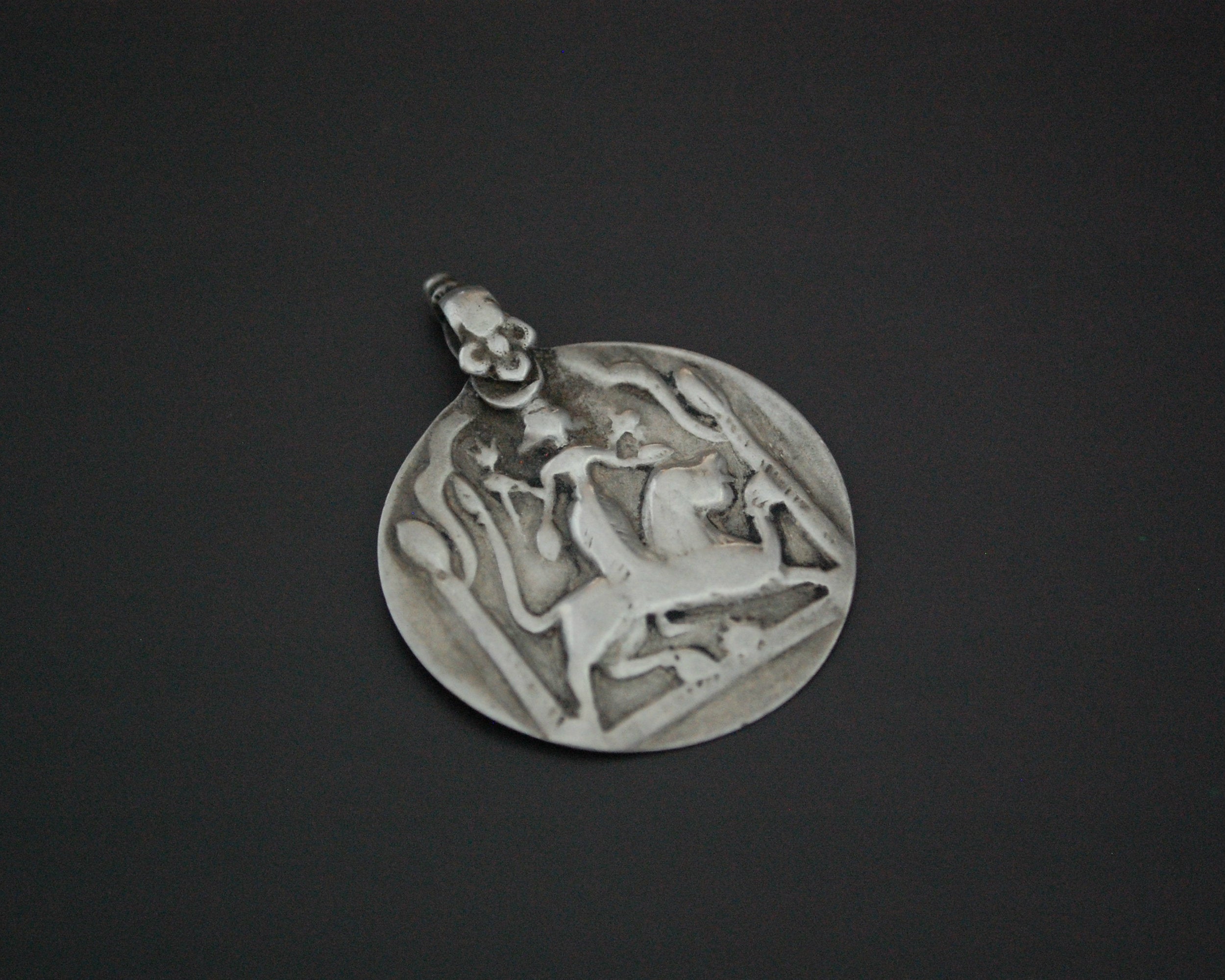 Old Indian Silver Hindu Deity Amulet