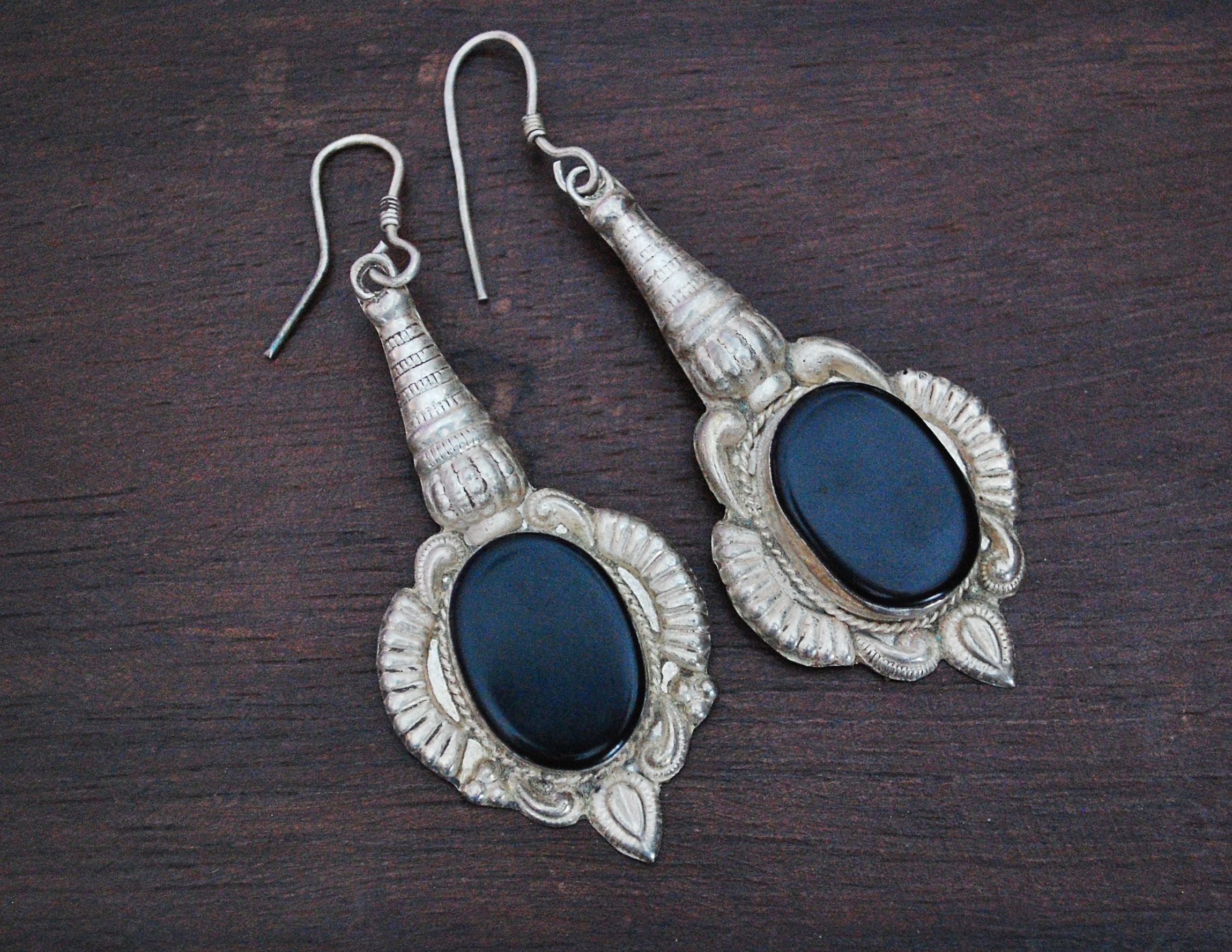 Ethnic Onyx Earrings from India