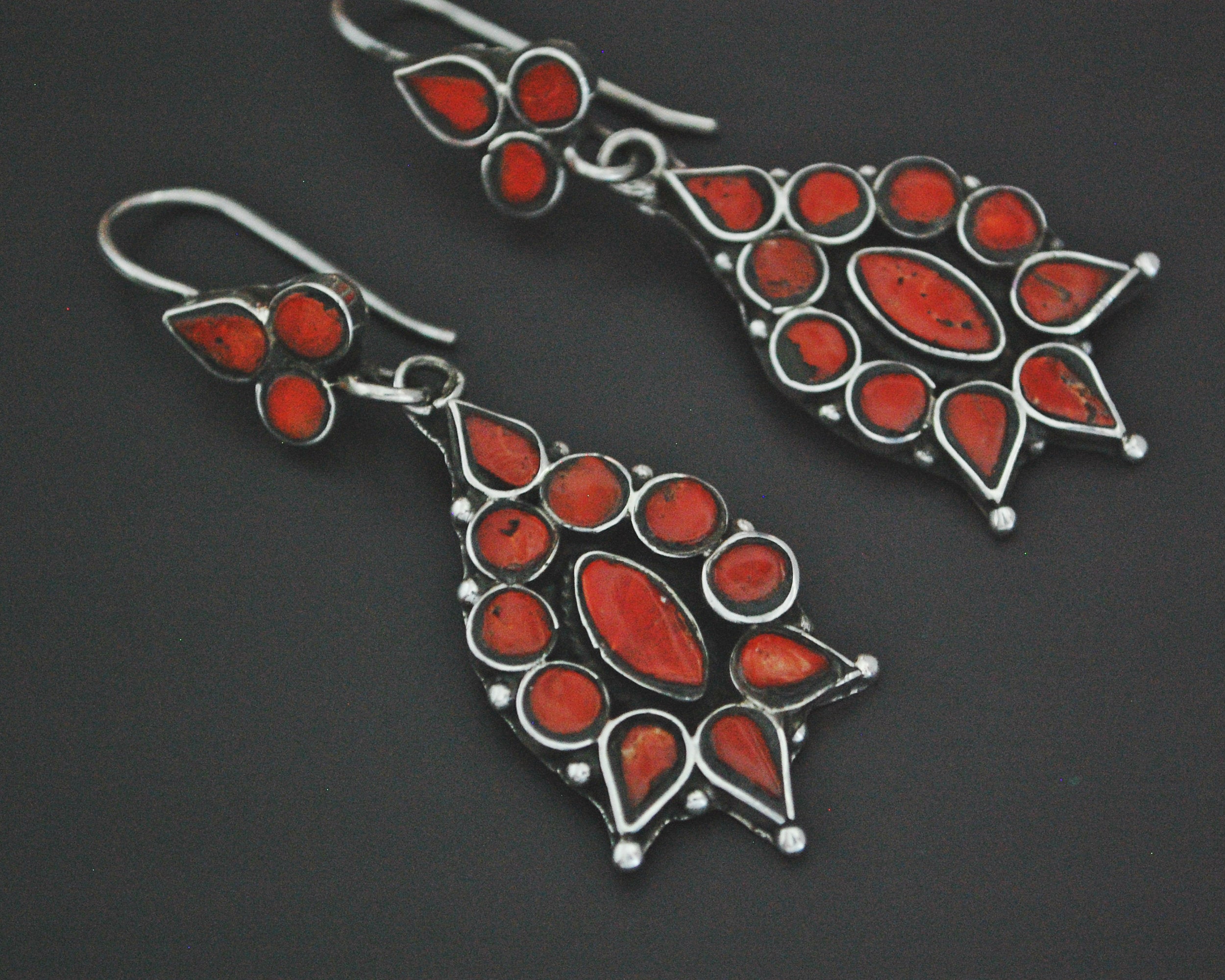Wonderful Ethnic Coral Earrings from India