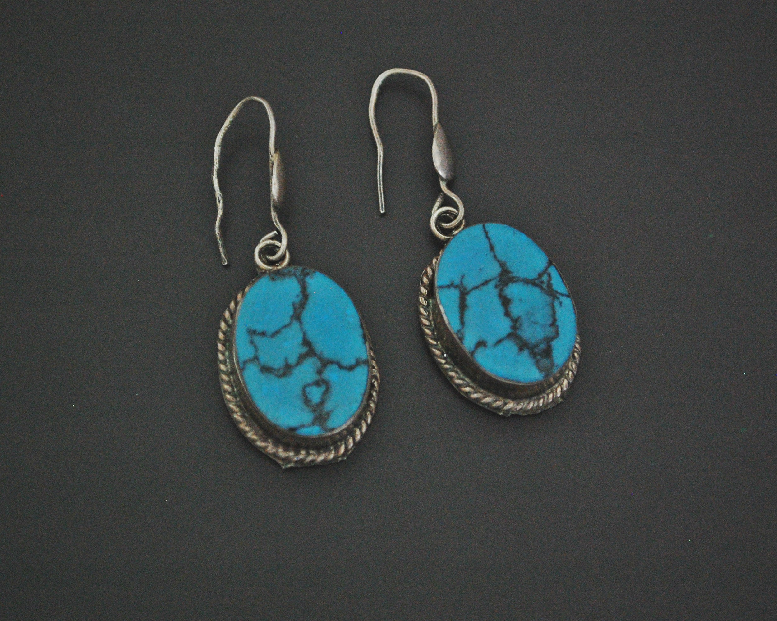 Ethnic Turquoise Dangle Earrings