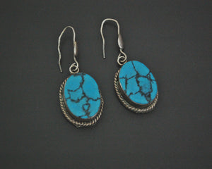 Ethnic Turquoise Dangle Earrings