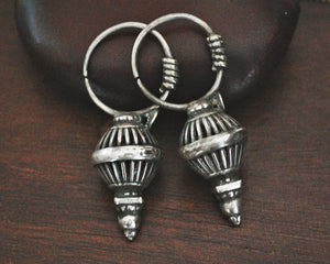 Old Original Tribal Silver Earrings from Gujarat