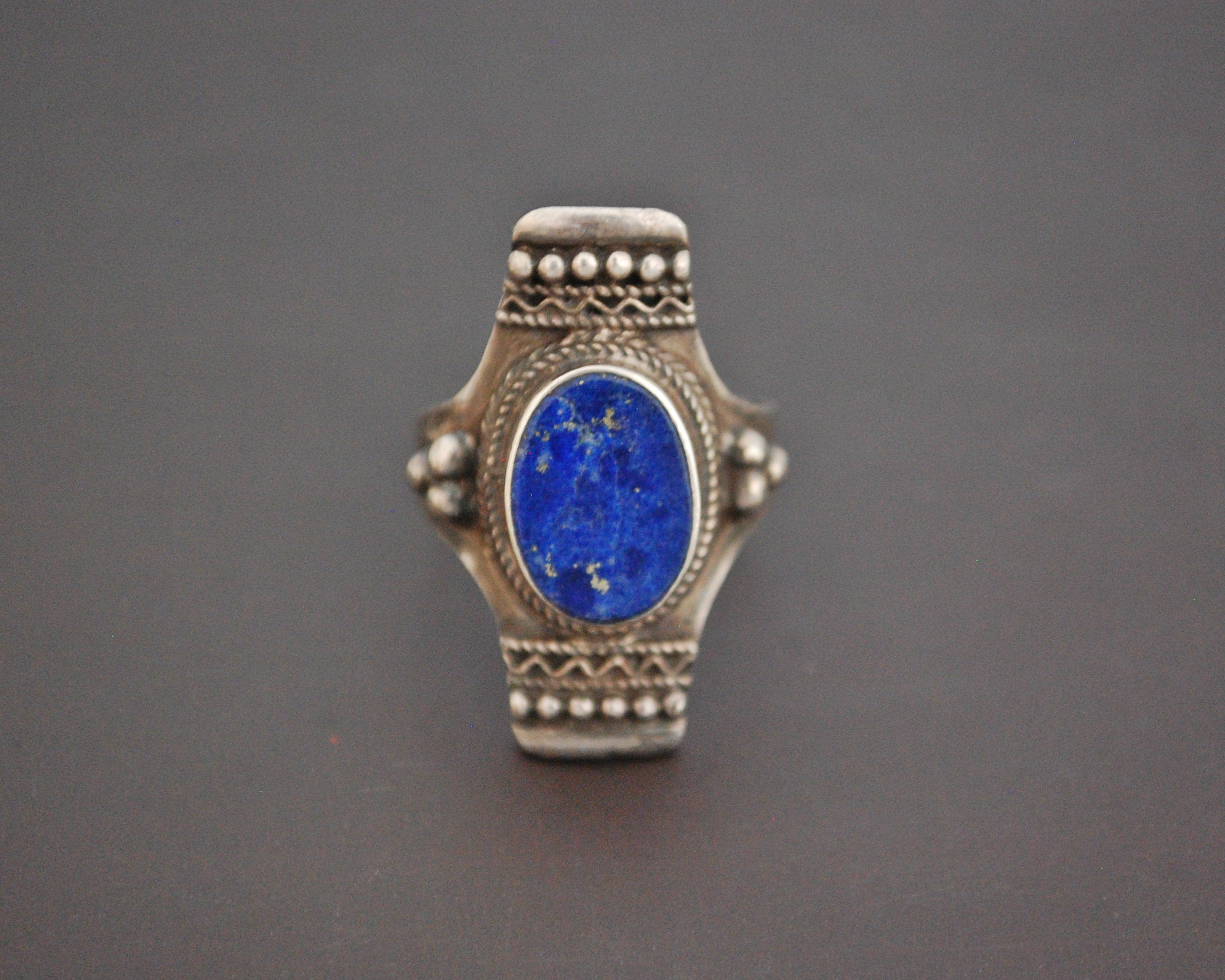 Ethnic Lapis Lazuli Ring from India - Size 8.5