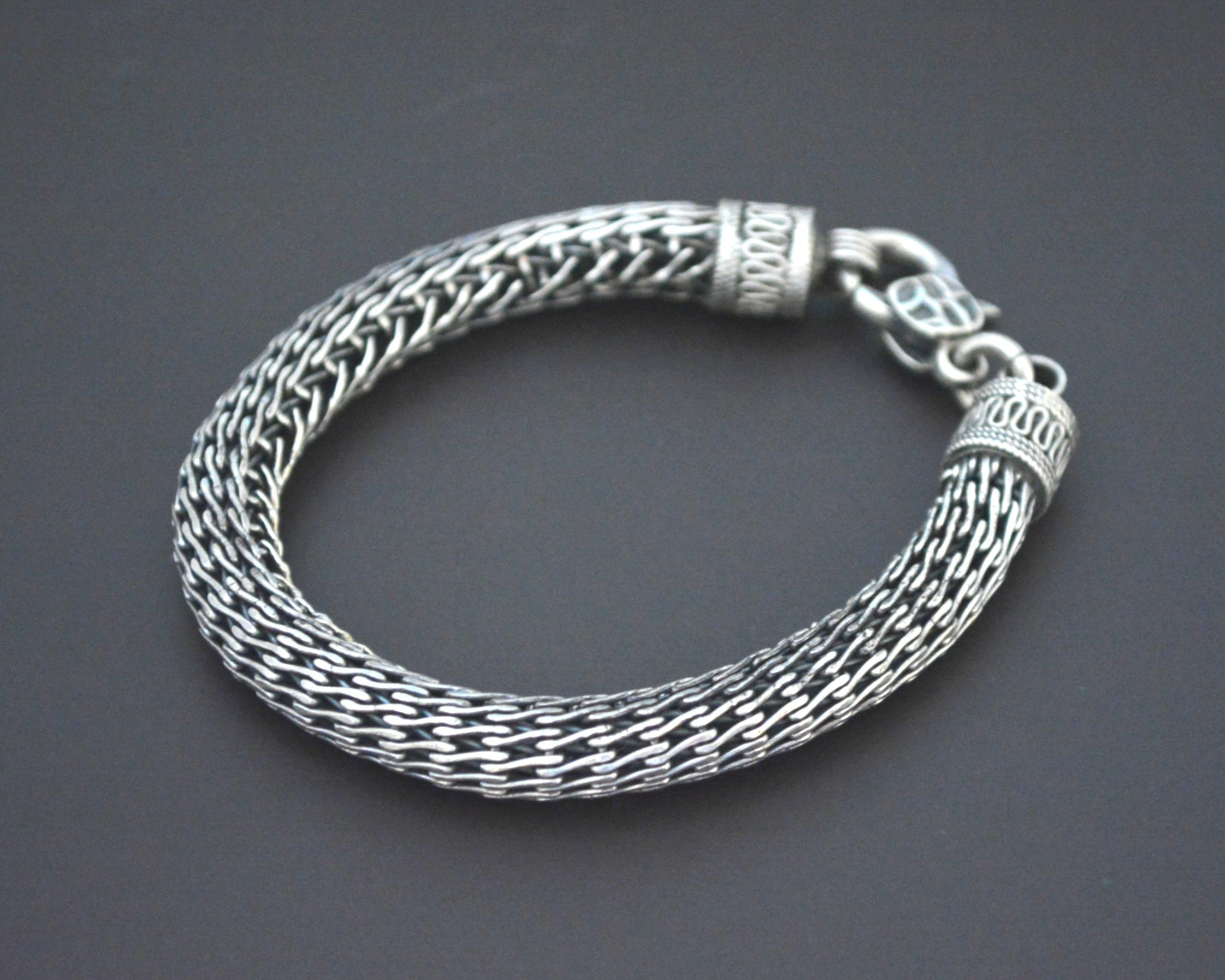 Thick Heavy Bali Snake Chain Bracelet