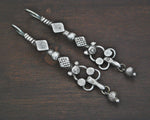 Antique Afghani Silver Earrings with Dangle