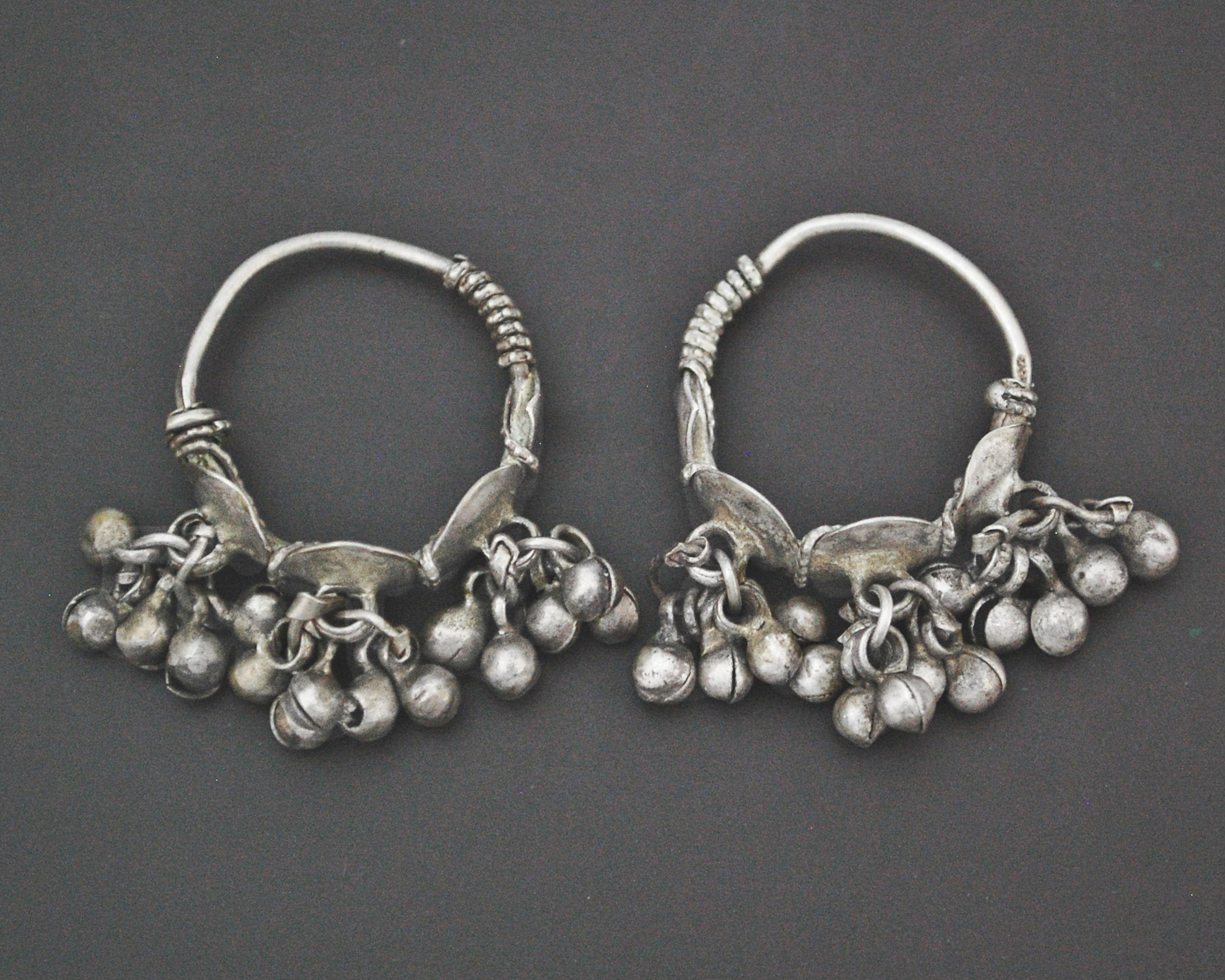 Rajasthani Hoop Earrings with Bells - SMALL