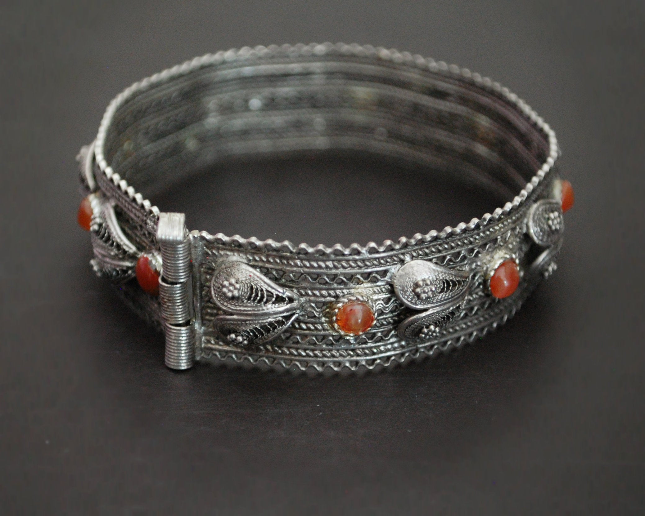 Yemeni Filigree Bracelet with Carnelian