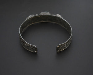 Nepali Turquoise Cuff Bracelet with Filigree Work