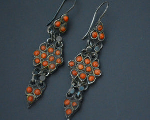 Ethnic Coral Earrings from Nepal