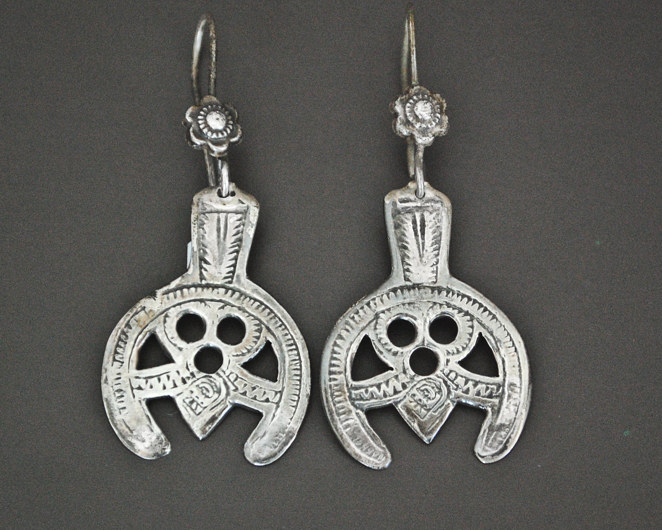 Berber Silver Charms Dangle Earrings