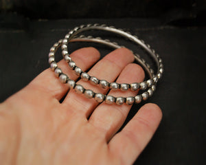 Indian Sterling Silver Bangle Bracelets - PAIR